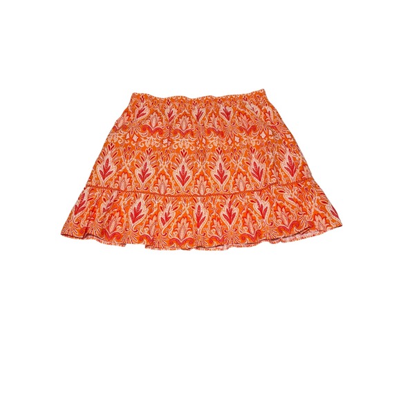 LOFT NWT Orange Paisley Bandana Print Cotton Blend Lined Skirt XL Summer $70 - Picture 2 of 9